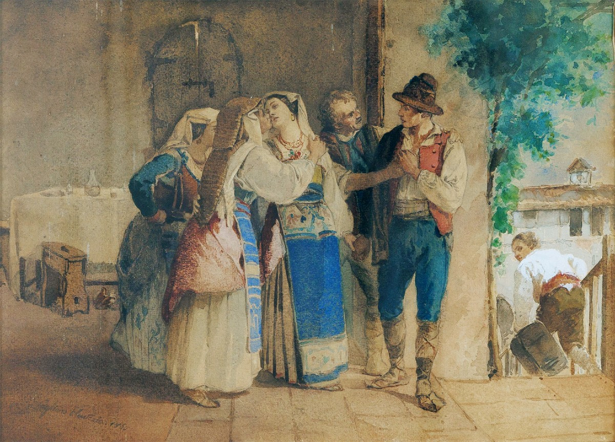 ELEUTERIO PAGLIANO, DÉPART DE LA MAISON PATERNELLE D’UNE PAYSANNE PROMISE À UN AUTRE VILLAGE