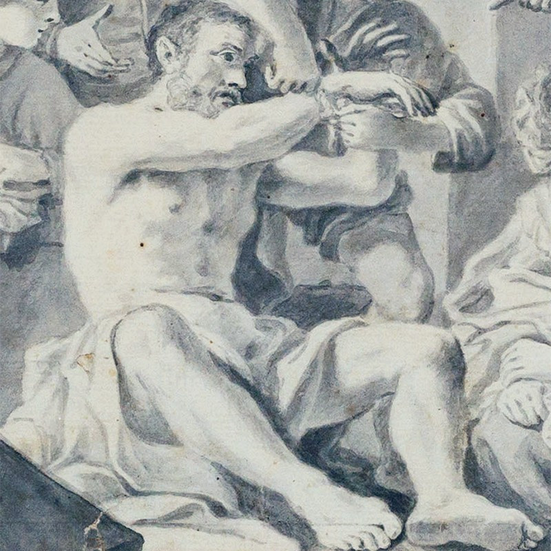 Neapolitan School 1700-1750, The Resurrection Of Lazarus (after Guercino, 1619)-photo-2