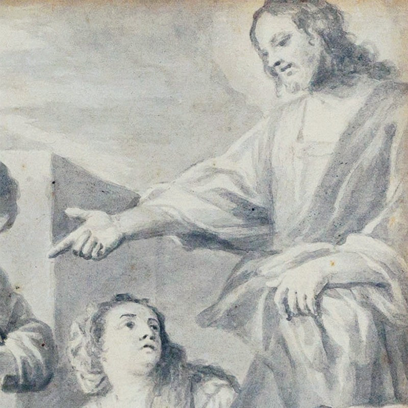 Neapolitan School 1700-1750, The Resurrection Of Lazarus (after Guercino, 1619)-photo-3