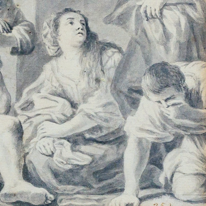 Neapolitan School 1700-1750, The Resurrection Of Lazarus (after Guercino, 1619)-photo-4