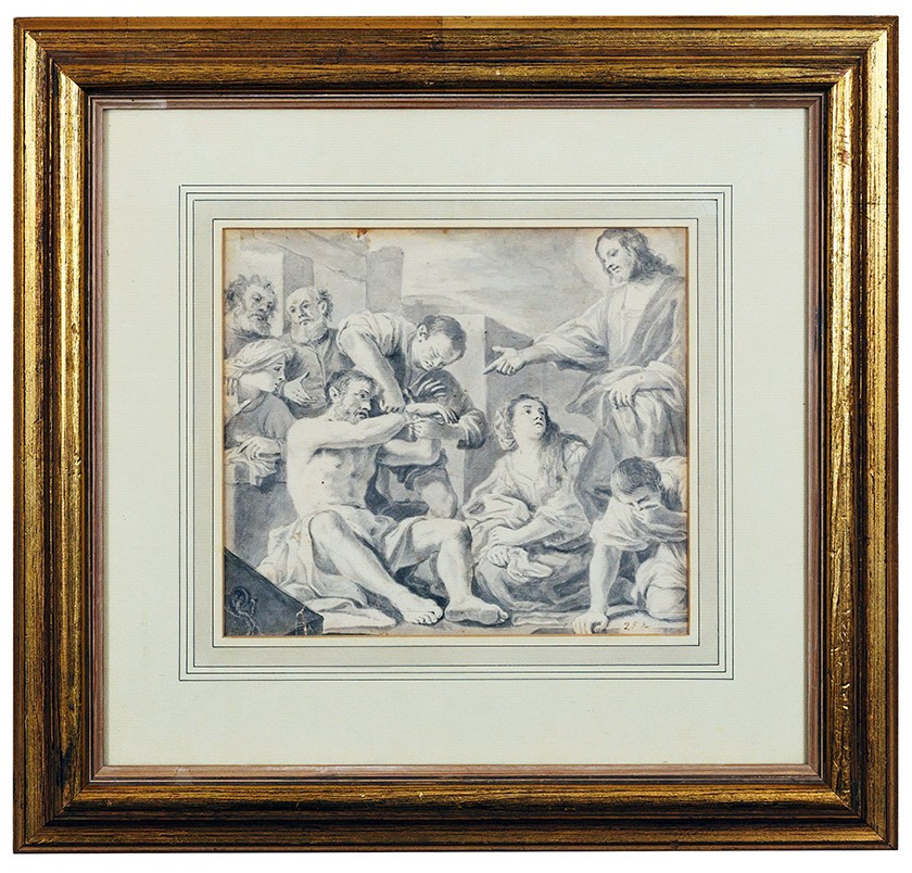 Neapolitan School 1700-1750, The Resurrection Of Lazarus (after Guercino, 1619)-photo-1