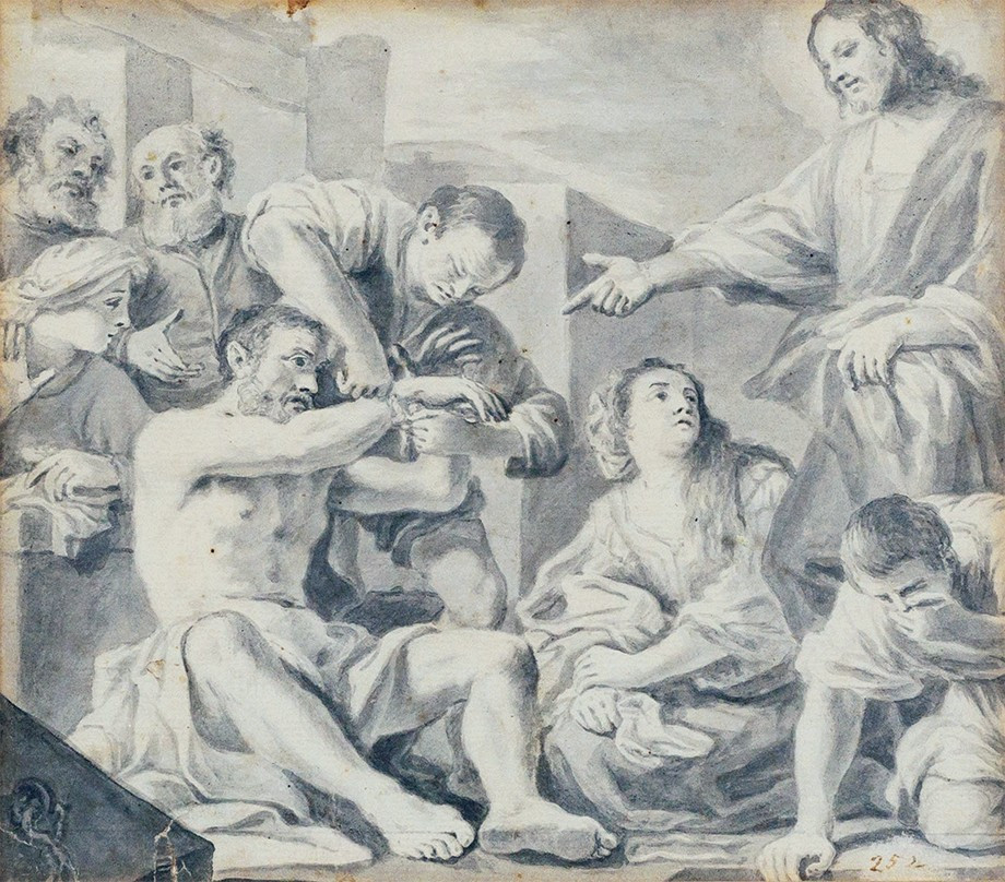 Neapolitan School 1700-1750, The Resurrection Of Lazarus (after Guercino, 1619)