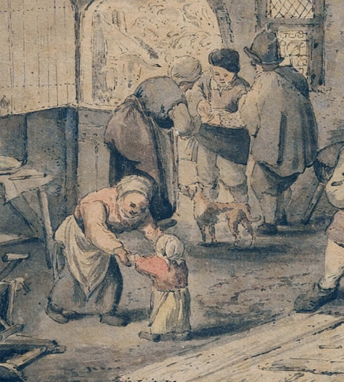 Adriaen Van Ostade, Attrib. To, Interior Of A Tavern-photo-2