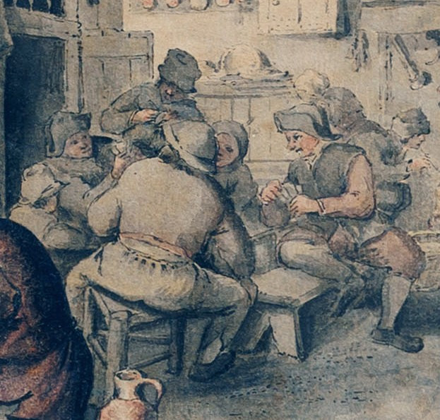 Adriaen Van Ostade, Attrib. To, Interior Of A Tavern-photo-3