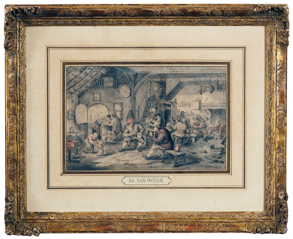Adriaen Van Ostade, Attrib. To, Interior Of A Tavern-photo-1