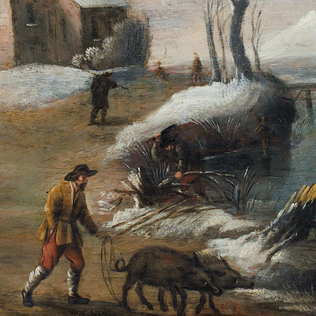 School Of Gillis Mostaert, Winter Landscape With A Swineherd ("the Prodigal Son")-photo-2