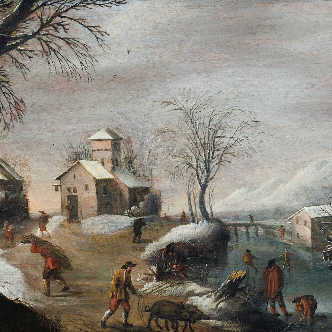 School Of Gillis Mostaert, Winter Landscape With A Swineherd ("the Prodigal Son")-photo-2