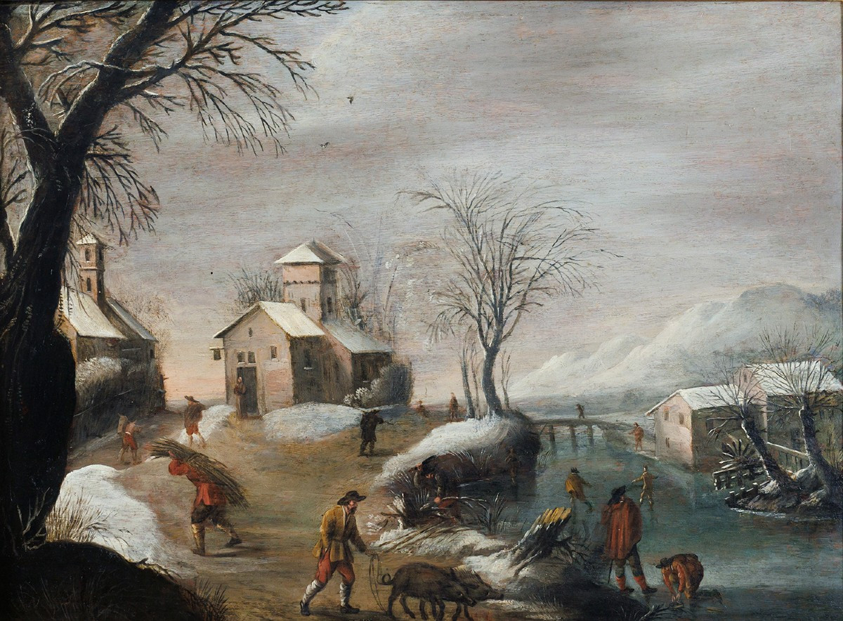 School Of Gillis Mostaert, Winter Landscape With A Swineherd ("the Prodigal Son")