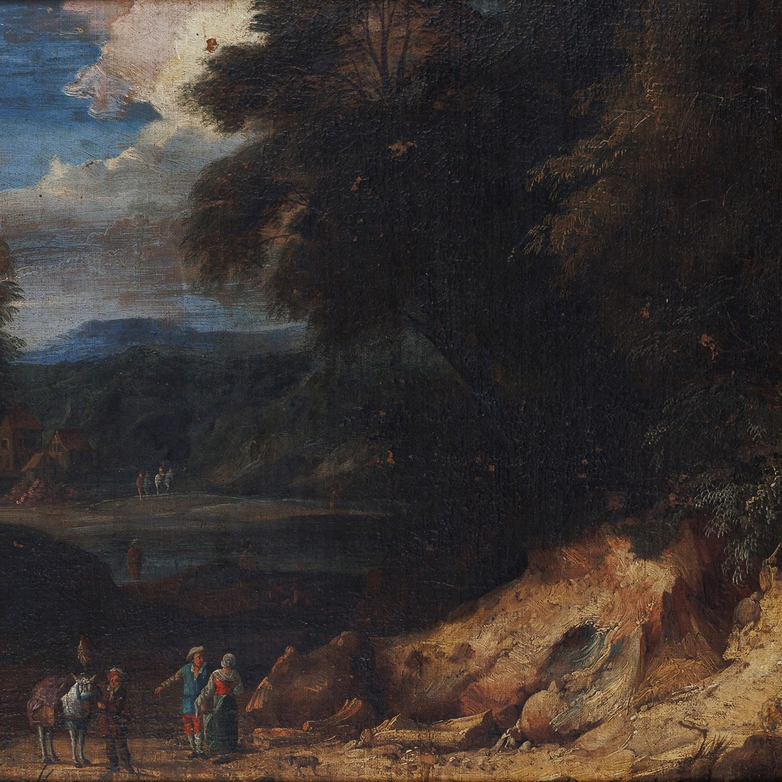 Attributed To Cornelis Huysmans, Forest Landscape With Lake-photo-2