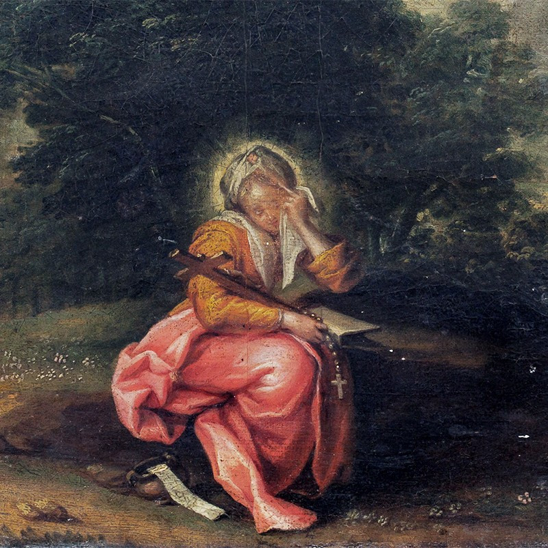 ÉCOLE FLAMANDE, vers 1650–1670, PAYSAGE AVEC LA MADELEINE PÉNITENTE-photo-3
