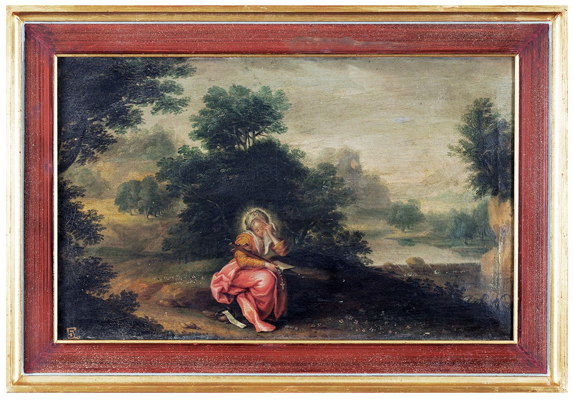 ÉCOLE FLAMANDE, vers 1650–1670, PAYSAGE AVEC LA MADELEINE PÉNITENTE-photo-1
