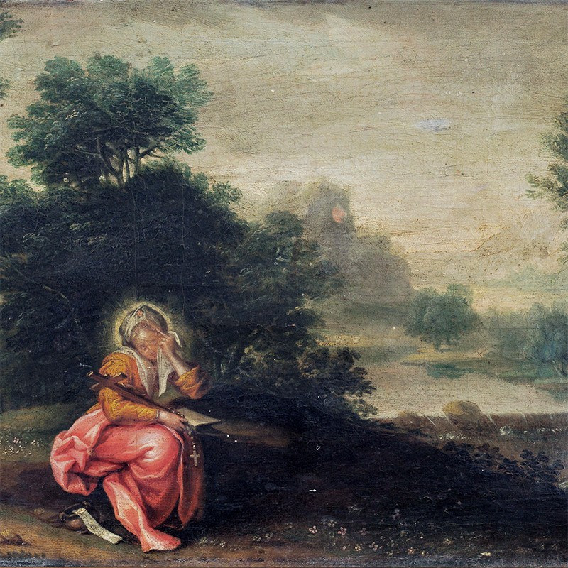 ÉCOLE FLAMANDE, vers 1650–1670, PAYSAGE AVEC LA MADELEINE PÉNITENTE-photo-2