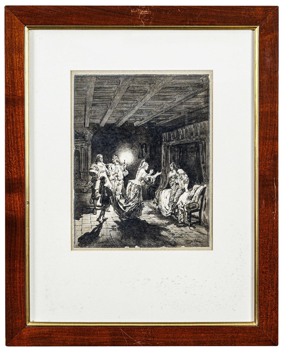 Adolphe Lalauze, Scene From Gil Blas: The Discovery In Doña Mencia’s Chamber-photo-4