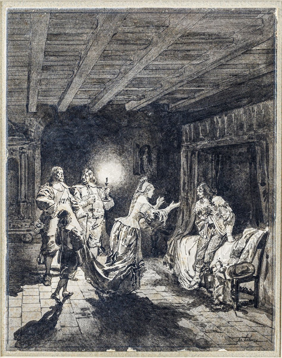 Adolphe Lalauze, Scene From Gil Blas: The Discovery In Doña Mencia’s Chamber