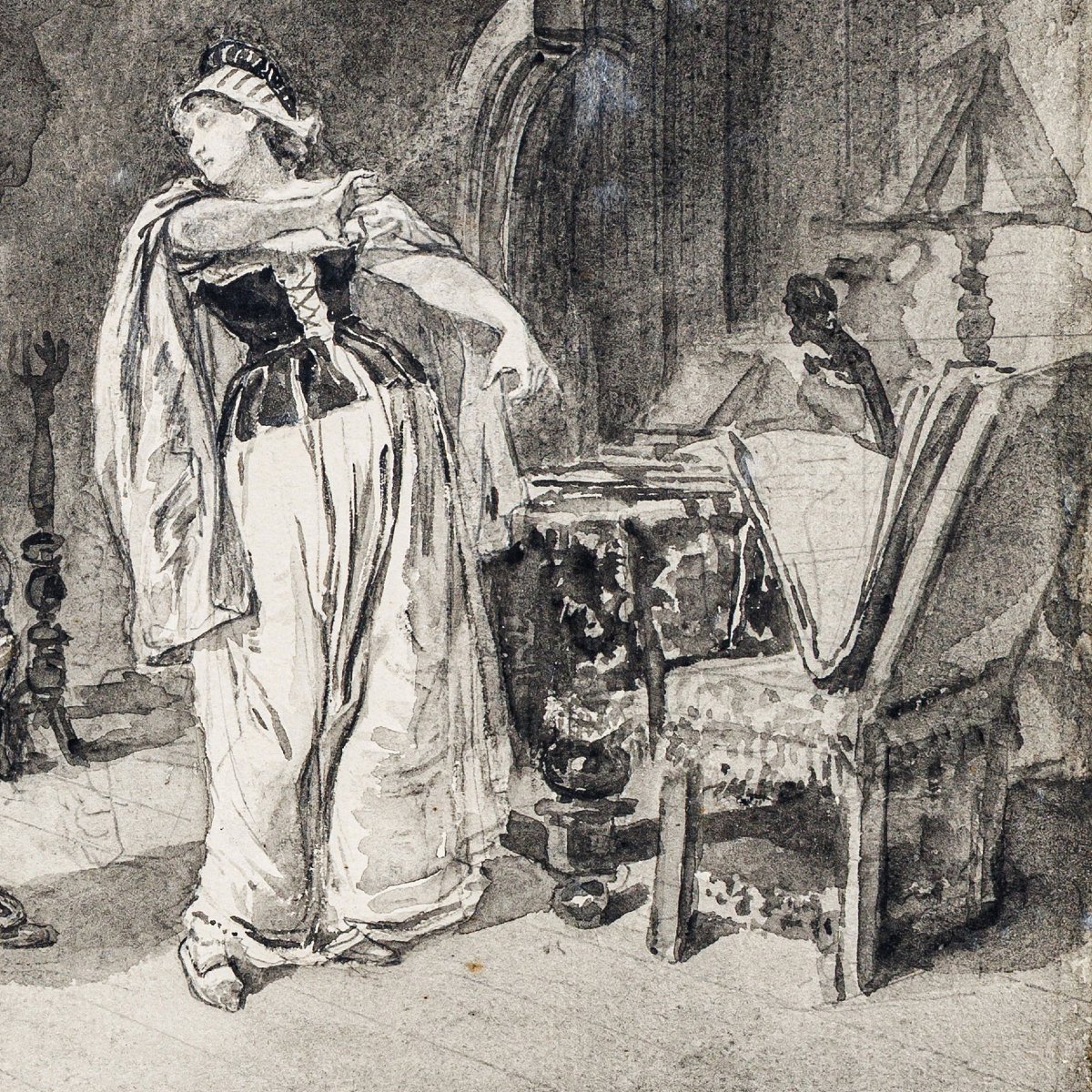 Adolphe Lalauze, Scene From Gil Blas: Lorenza Sephora Confronts Gil Blas-photo-2