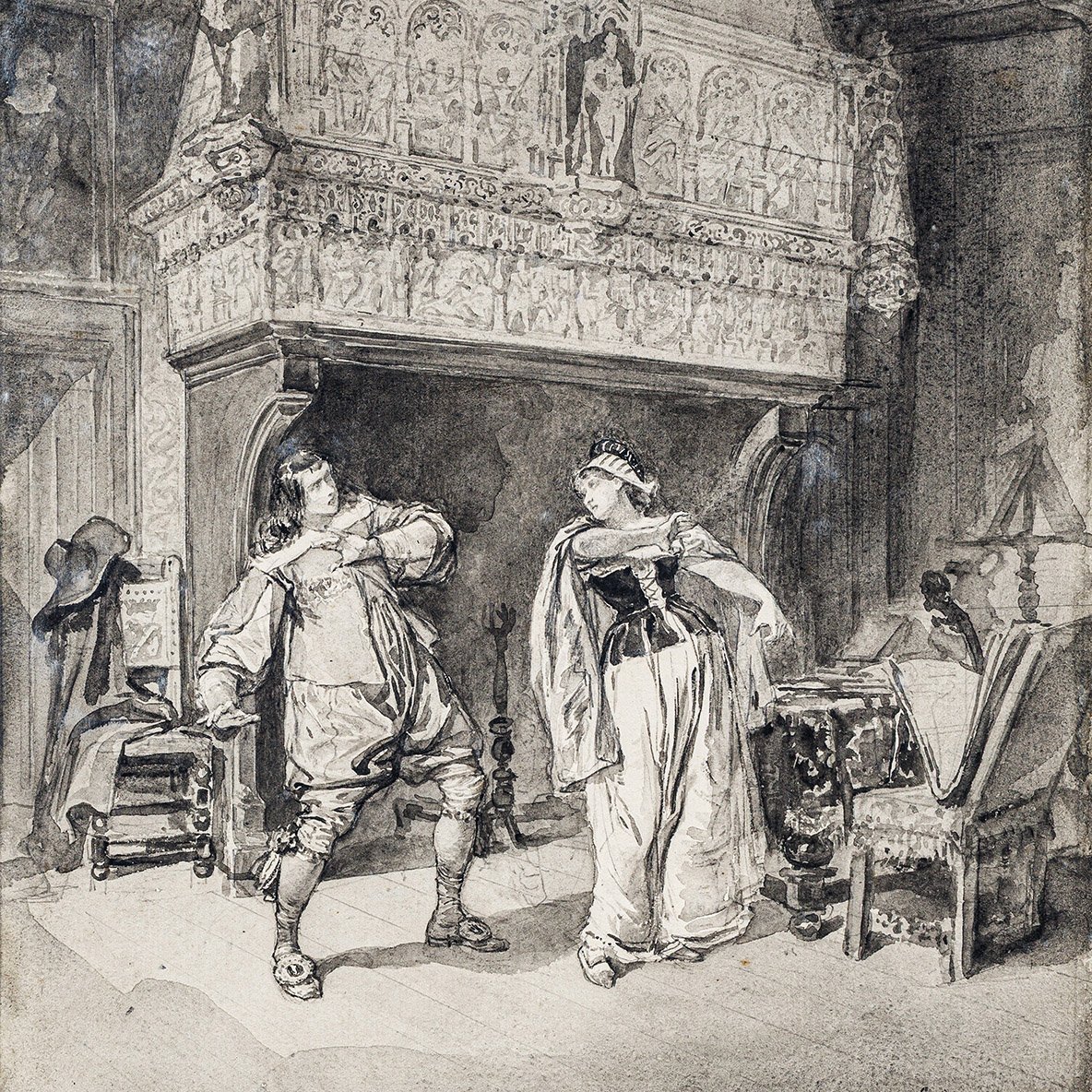 Adolphe Lalauze, Scene From Gil Blas: Lorenza Sephora Confronts Gil Blas-photo-1