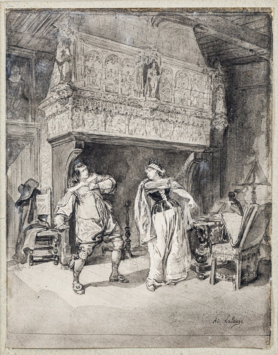 Adolphe Lalauze, Scene From Gil Blas: Lorenza Sephora Confronts Gil Blas