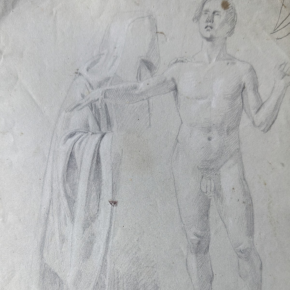 GIACINTO MASSOLA, ÉTUDE D’UN JEUNE HOMME NU ET D’UNE FIGURE CAPUCHONNÉE-photo-3