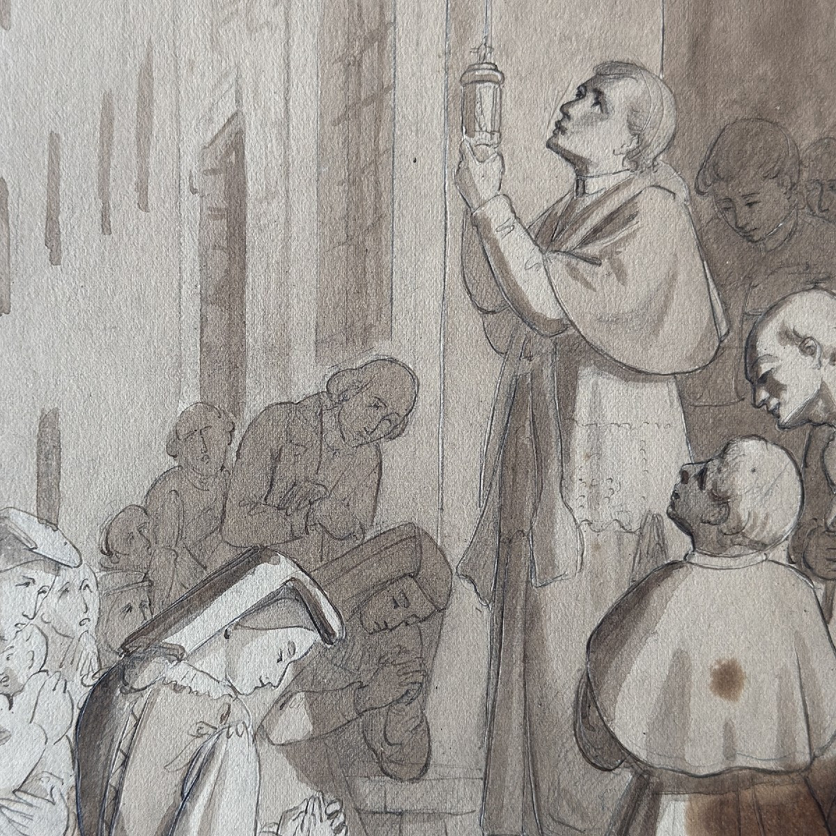 Giacinto Massola, Saint Charles Borromeo Leading A Public Eucharistic Devotion-photo-2