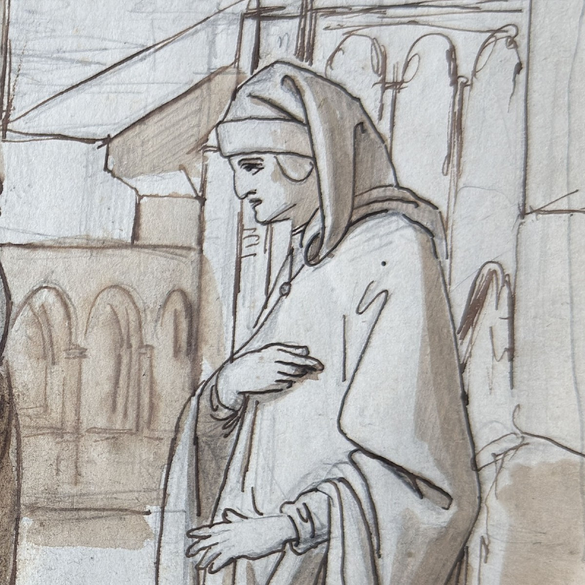 GIACINTO MASSOLA, DANTE ET BÉATRICE, ÉPISODE DE LA VITA NUOVA-photo-2