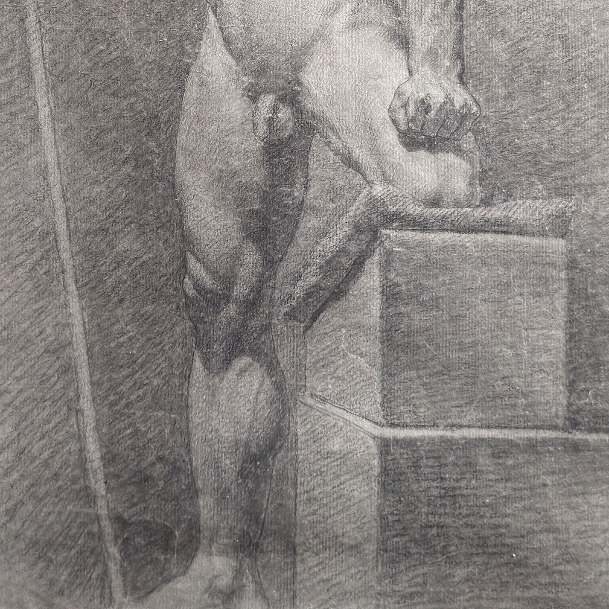 French Neoclassical School, Circa 1820, Academic Male Nude-photo-2