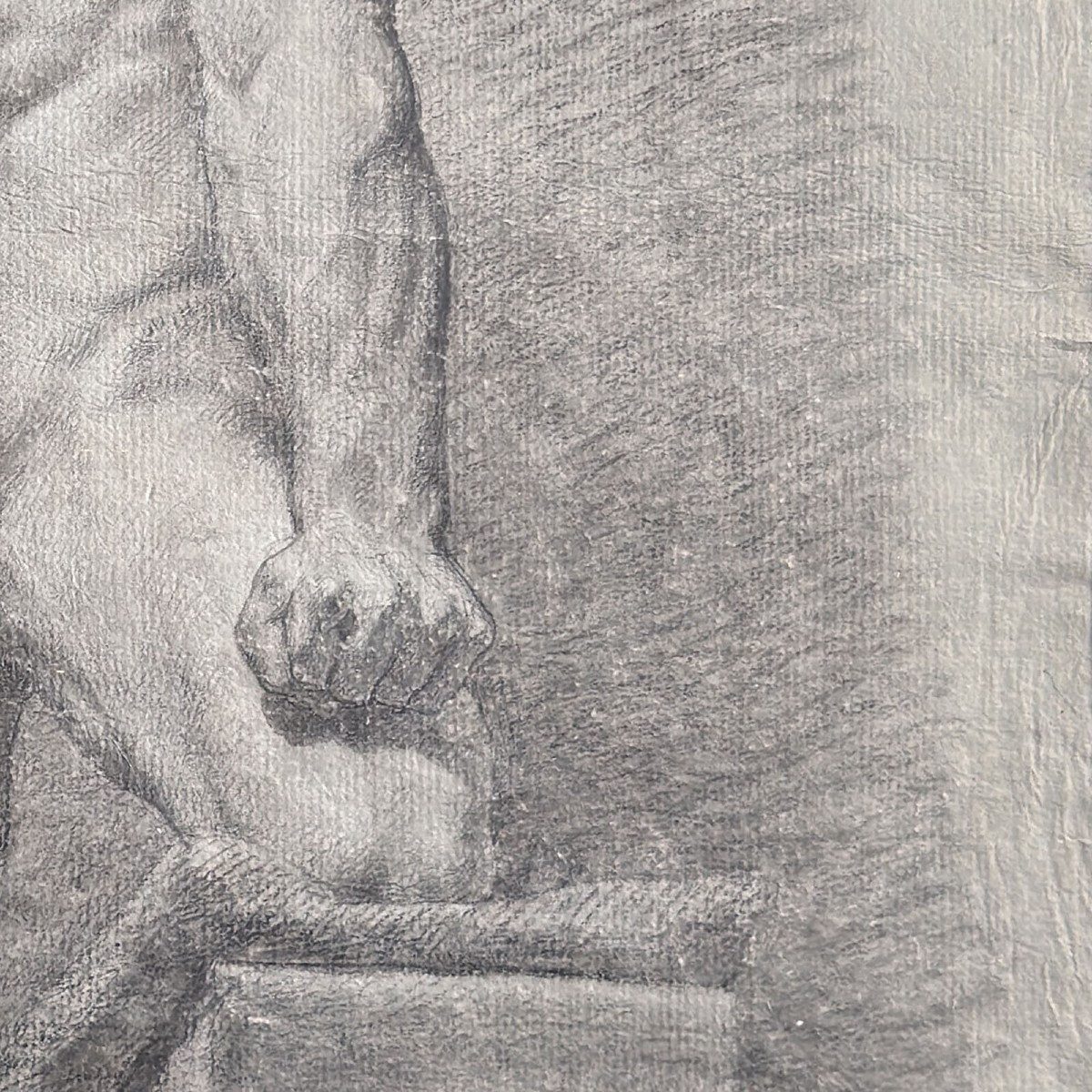 French Neoclassical School, Circa 1820, Academic Male Nude-photo-4