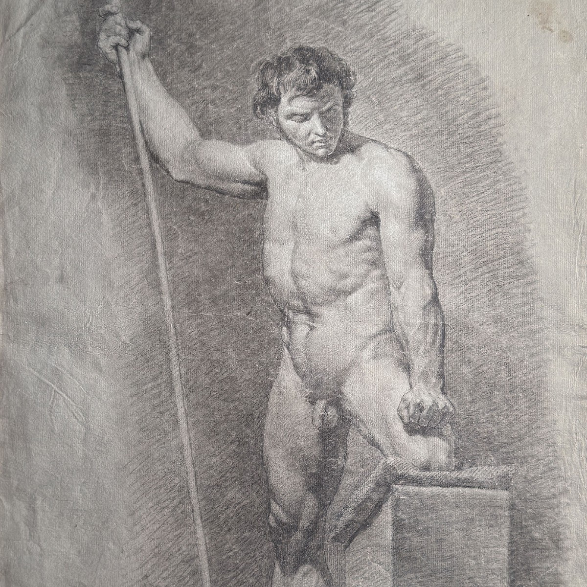 French Neoclassical School, Circa 1820, Academic Male Nude-photo-2