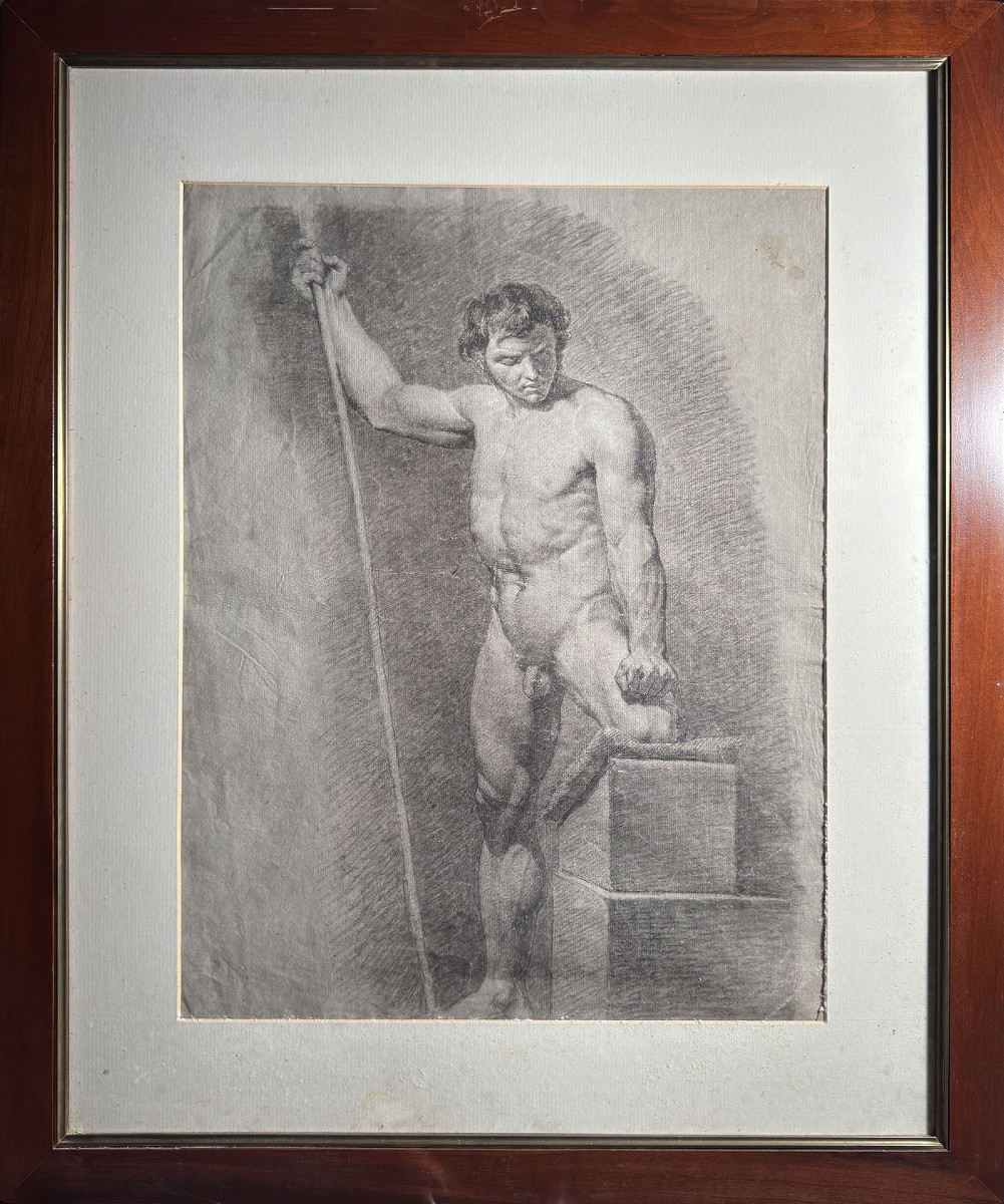 French Neoclassical School, Circa 1820, Academic Male Nude-photo-3