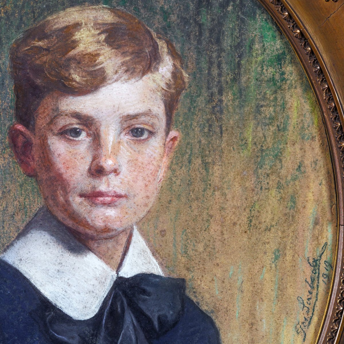 ÉCOLE AUTRICHIENNE, PORTRAIT D’UN JEUNE GARÇON-photo-2