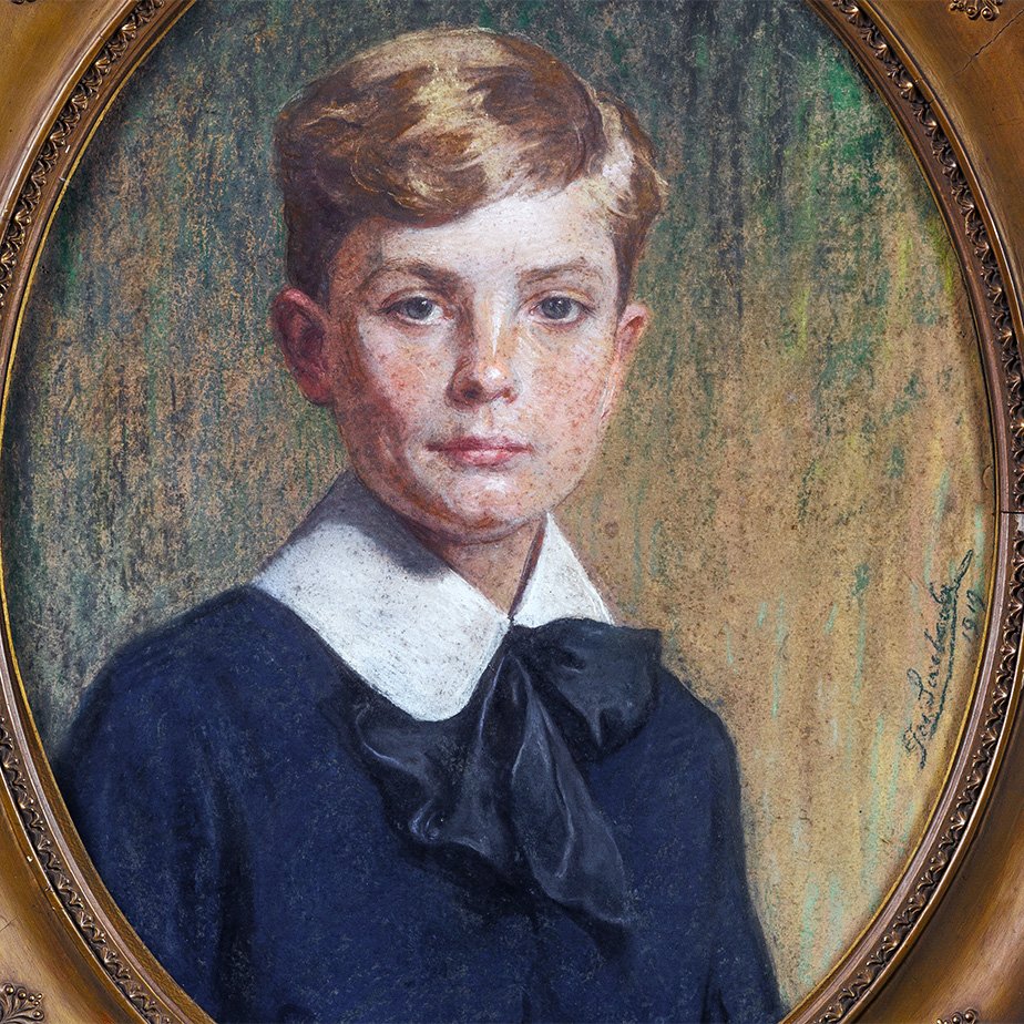 ÉCOLE AUTRICHIENNE, PORTRAIT D’UN JEUNE GARÇON-photo-4