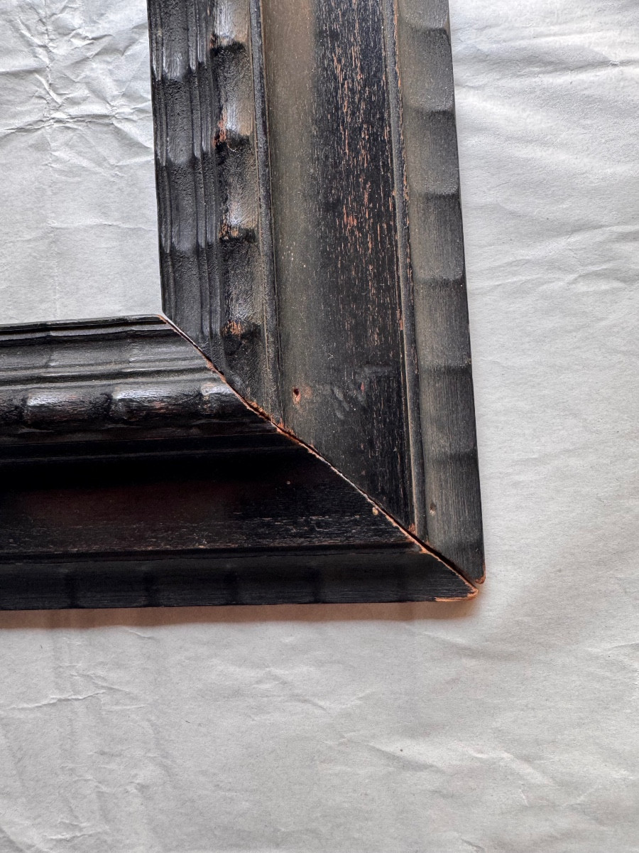 Cadre noir mouluré à décor godronné – 35 x 29,5 cm-photo-4