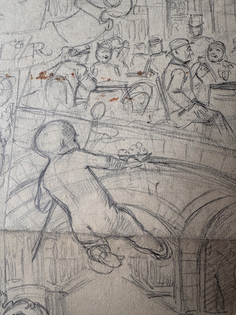 Attributed To Karl Krahl, Allegoric Project With Heraldic And Bacchic Motifs-photo-8