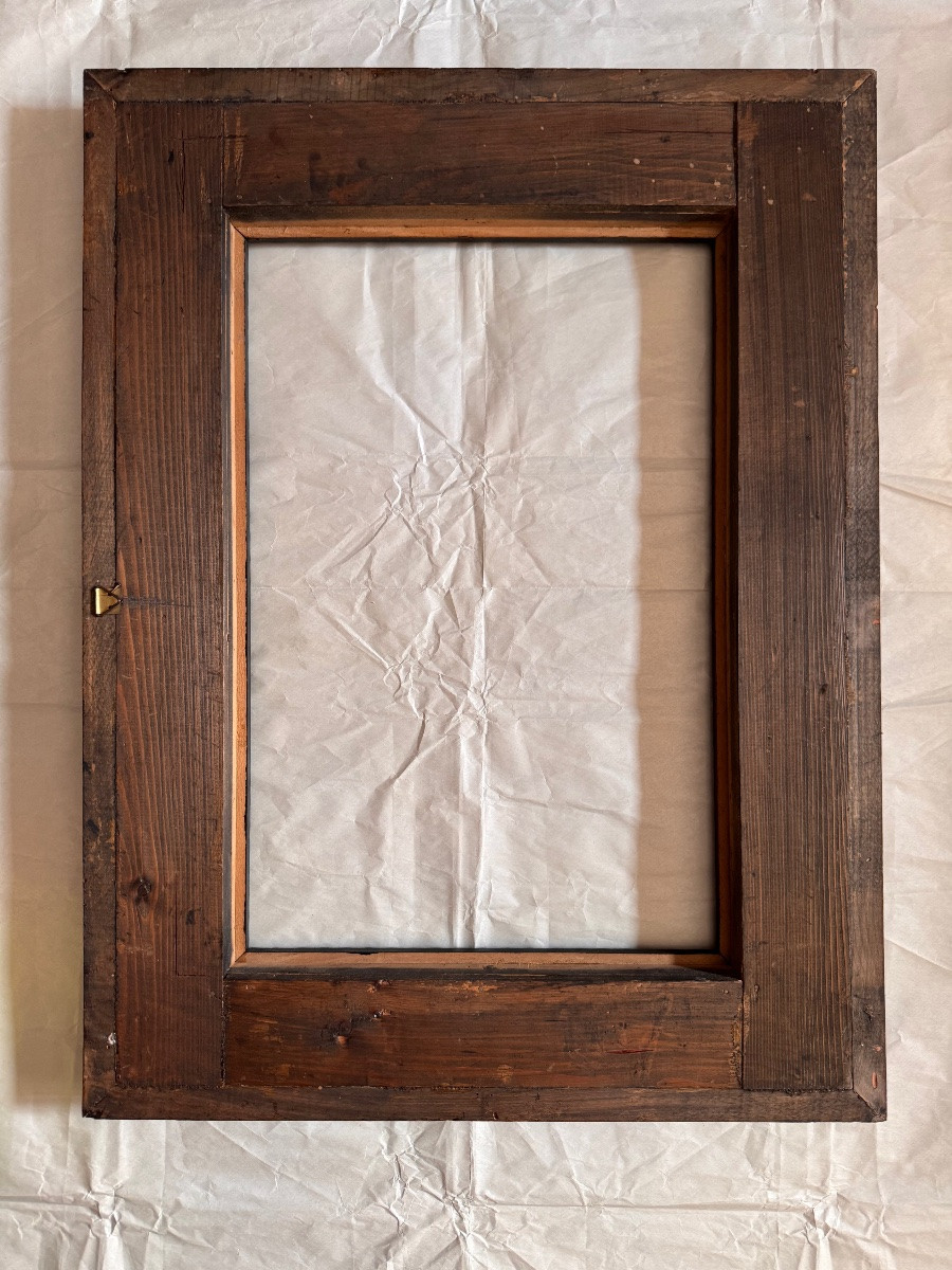 Molded And Blackened Wooden Frame With Imitation Tortoiseshell Decoration – Circa 1900 – 66.5 X 51 Cm-photo-3