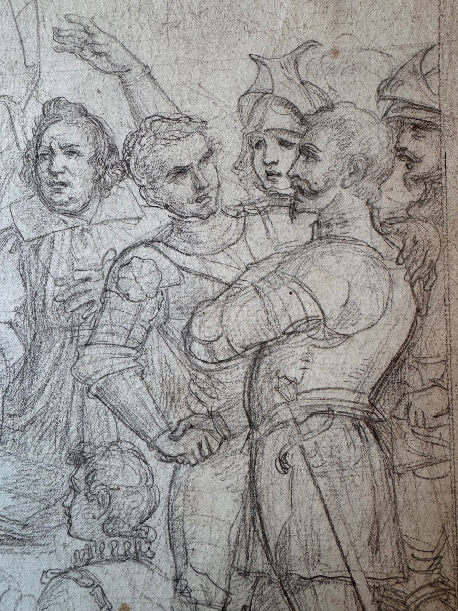 École italienne, vers 1850 Dans le cercle de Paul Delaroche Scène historique-photo-2