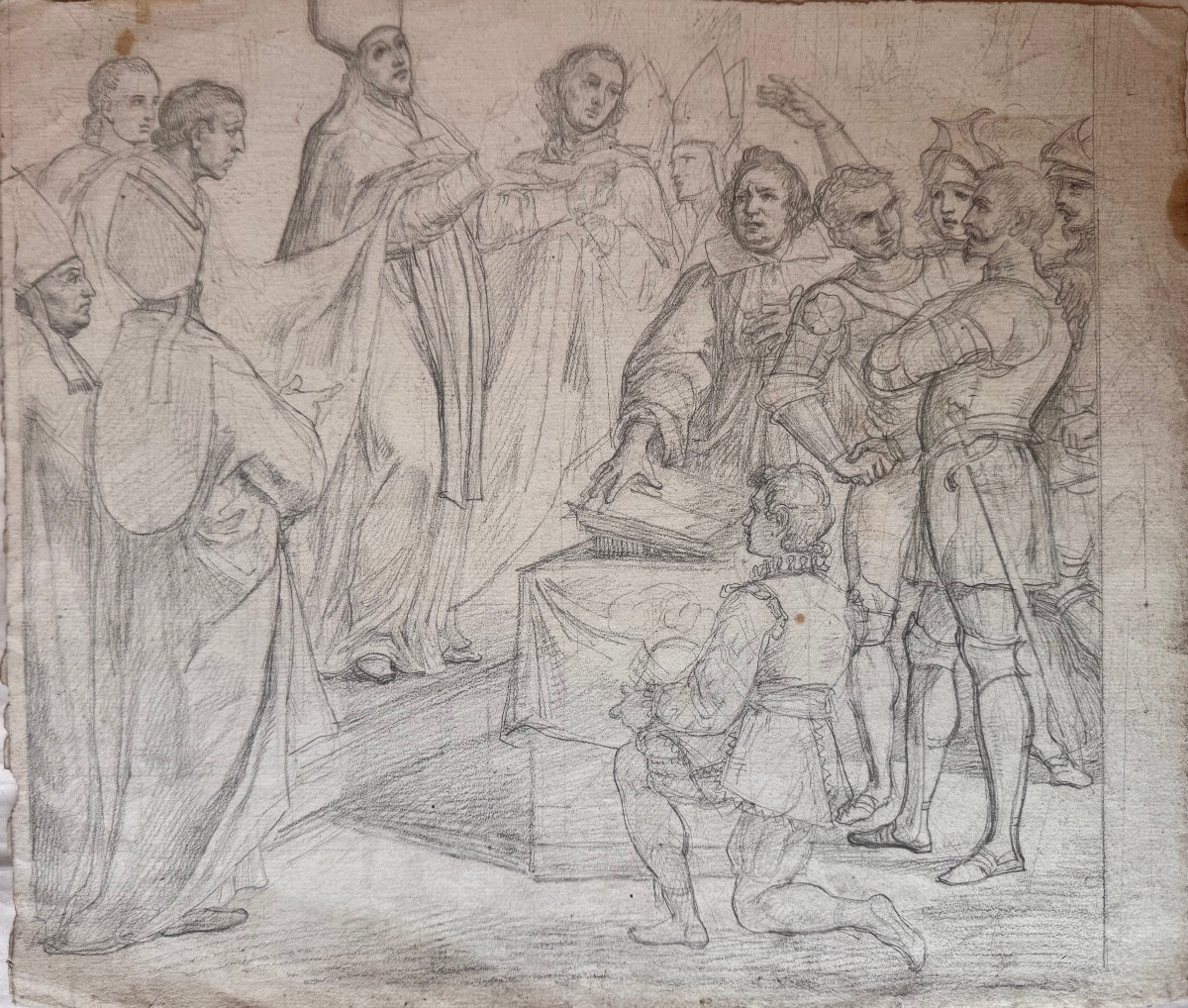 École italienne, vers 1850 Dans le cercle de Paul Delaroche Scène historique