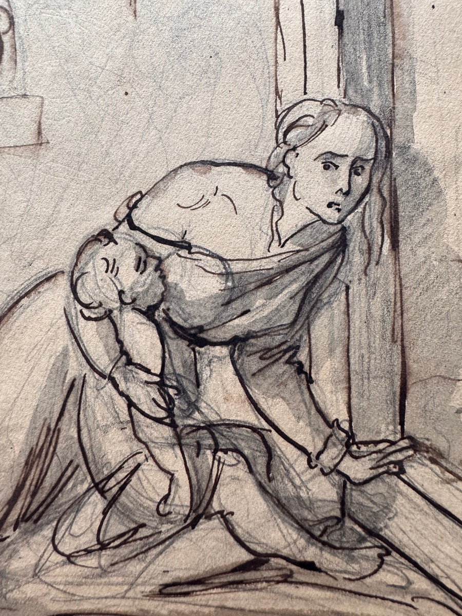 Italian School, Circa 1830 Mother And Child-photo-4