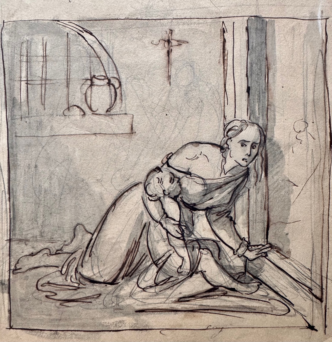 Italian School, Circa 1830 Mother And Child