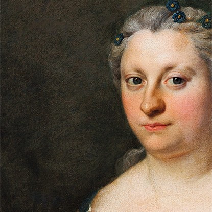 Portrait De Dame Au Carlin, Présumée Anna Rzewuska, Époque Rococo XVIIIe-photo-3