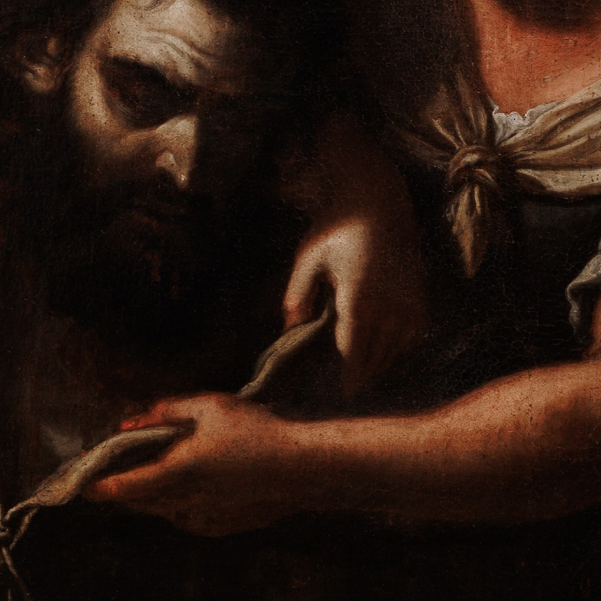 Judith Avec La Tête D’Holopherne, École D’Italie Du Nord Vers 1670, Peinture Baroque-photo-2