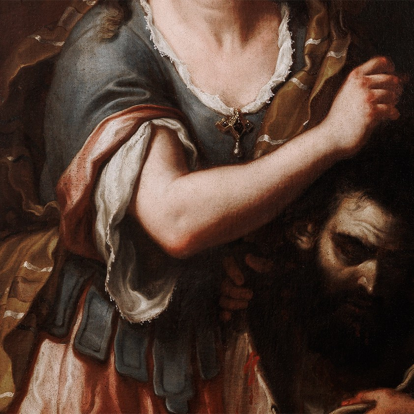 Judith Avec La Tête D’Holopherne, École D’Italie Du Nord Vers 1670, Peinture Baroque-photo-3