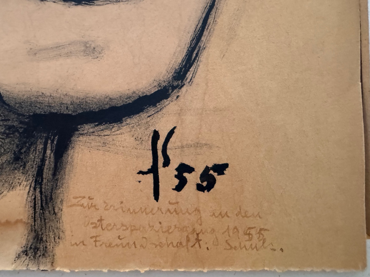 Josef Schulz, Portrait D’Une Jeune Femme, Évocation Orientaliste, Autriche 1955-photo-2