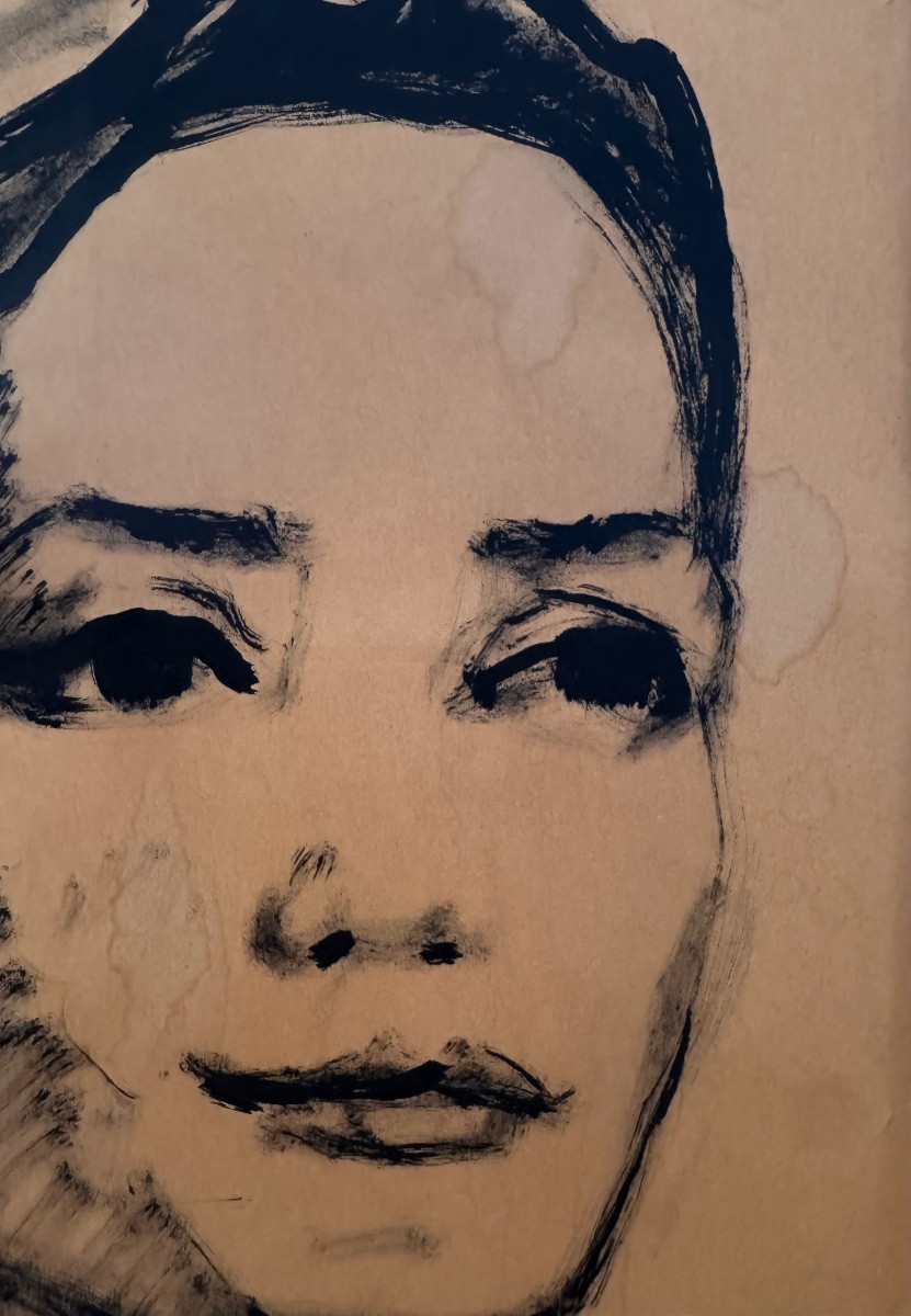 Josef Schulz, Portrait D’Une Jeune Femme, Évocation Orientaliste, Autriche 1955-photo-3