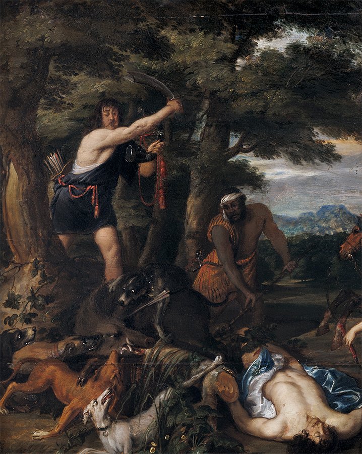 Bosschaert, attr. – Les Argonautes à la chasse au sanglier de Calydon