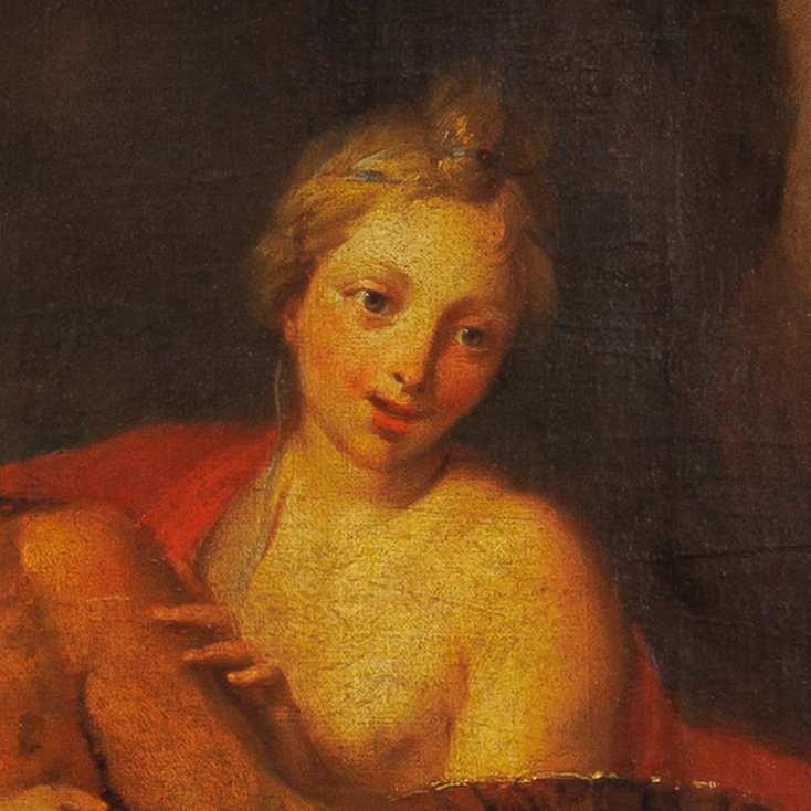 École vénitienne vers 1720 – Lot et ses filles, grande peinture baroque-photo-3