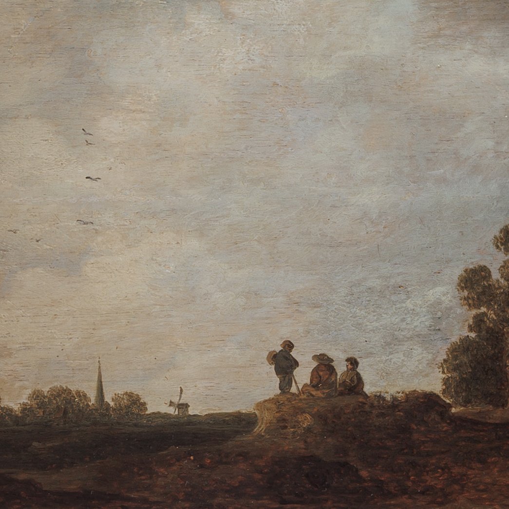Attributed To Jan Van Goyen – Peasant Huts With A Sweep Well, Dutch Landscape, 1633-photo-2