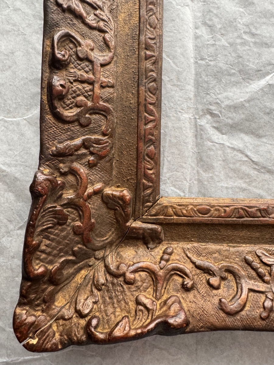 Large Carved Wooden Frame, Louis XIV–louis XV Style, 19th Century, 89 X 68.5 Cm-photo-2