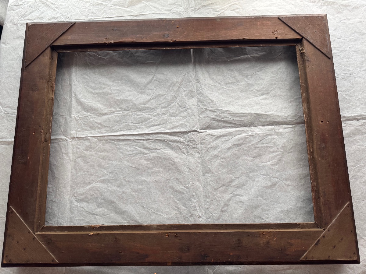 Large Carved Wooden Frame, Louis XIV–louis XV Style, 19th Century, 89 X 68.5 Cm-photo-4