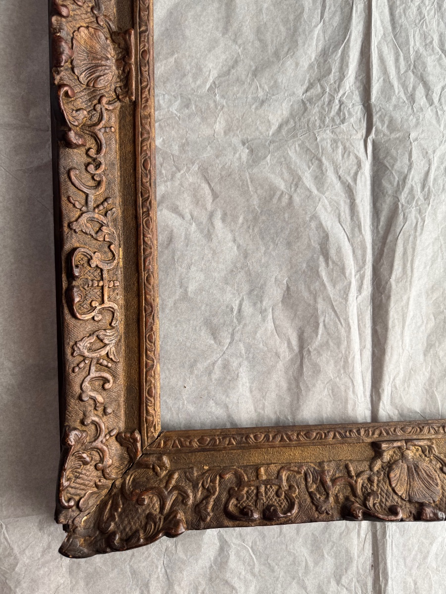 Large Carved Wooden Frame, Louis XIV–louis XV Style, 19th Century, 89 X 68.5 Cm-photo-6