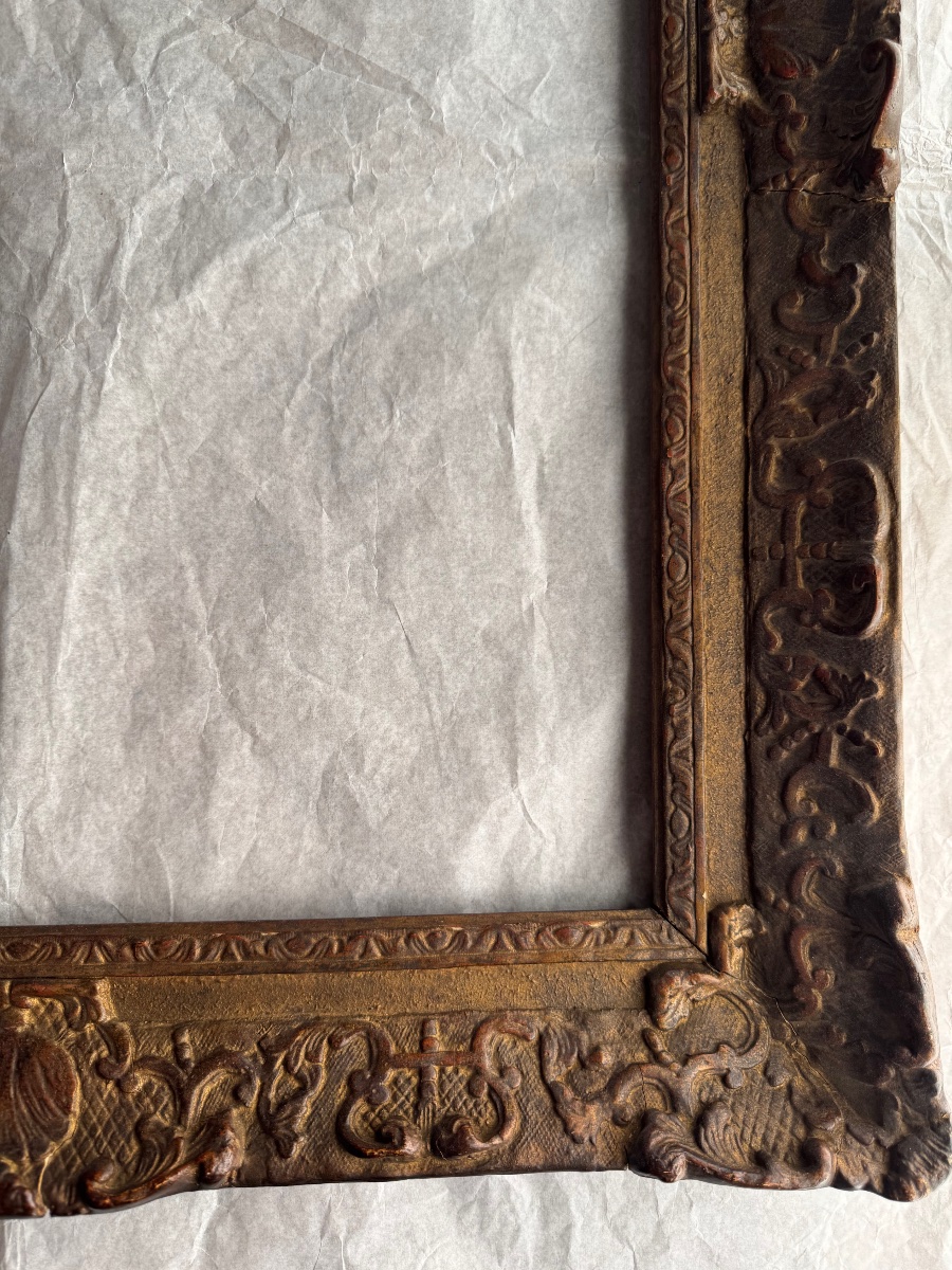 Large Carved Wooden Frame, Louis XIV–louis XV Style, 19th Century, 89 X 68.5 Cm-photo-8