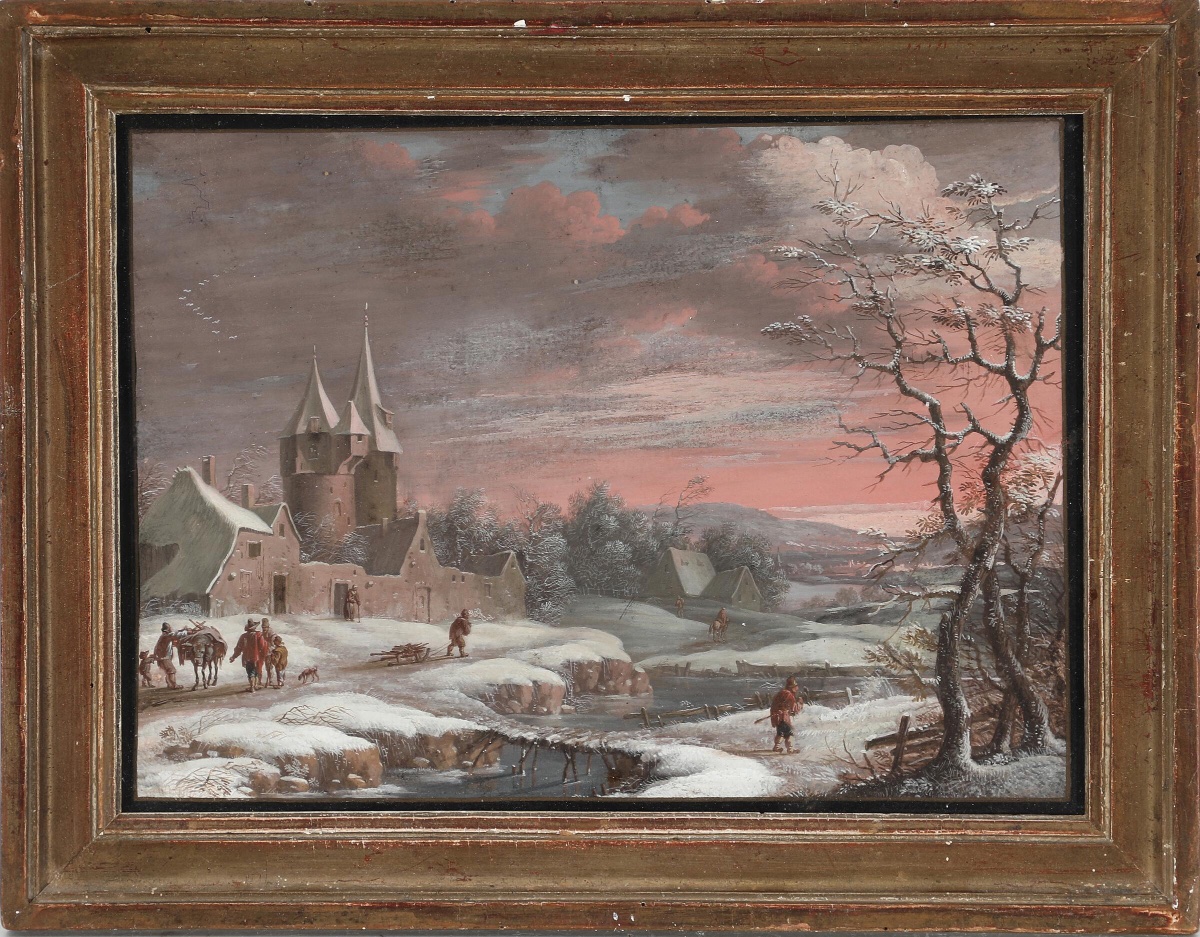 Christoph Ludwig Agricola (1665–1724), Attributed To – Winter, Landscape With A Castle -photo-2